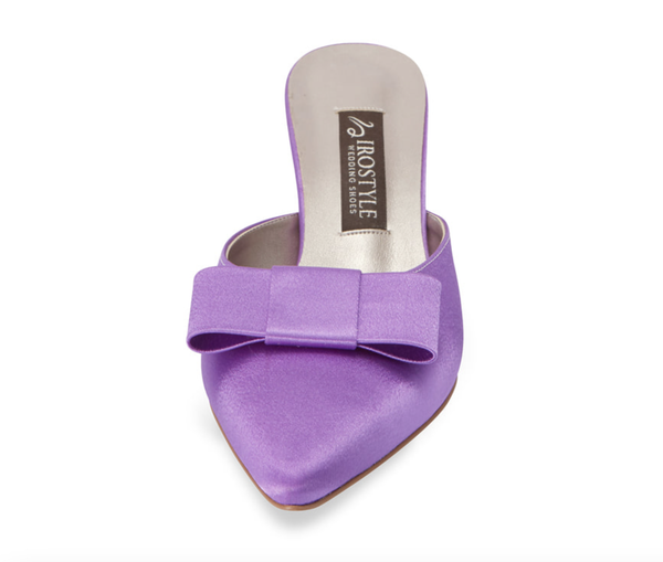 Shallot 緞面高級穆勒跟鞋・RS190715(Purple)
