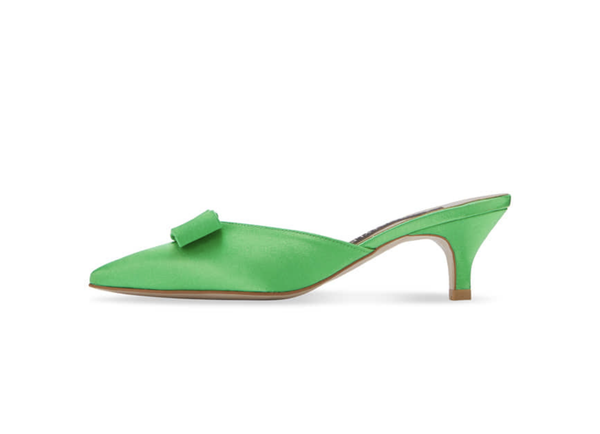 Shallot 緞面高級穆勒跟鞋・RS190715(Yellow Green)