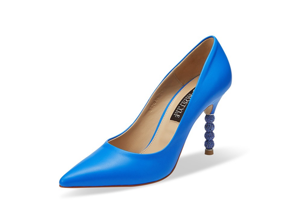 Crystal Ball水晶鑽跟皮革高跟鞋・RS200801 (blue)