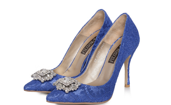 Sophie蕾絲尖頭宴會鞋・RS151208(Blue)