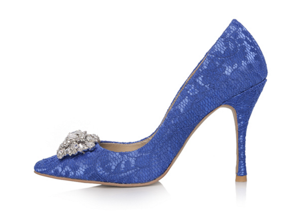 Sophie蕾絲尖頭宴會鞋・RS151208(Blue)