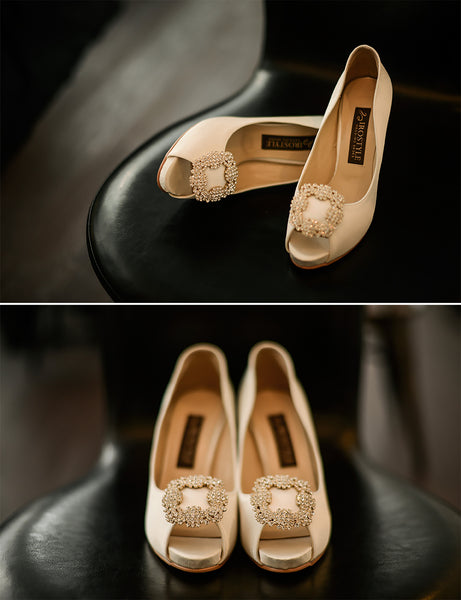馬諾洛鑲鑽綢緞鞋飾・IA141120(Gold)