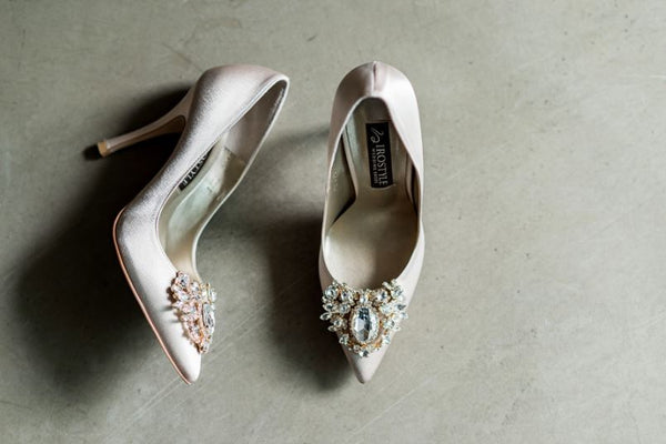 Jolie 施華洛世奇奢華宴會絲綢鞋・RS180518(Beige)