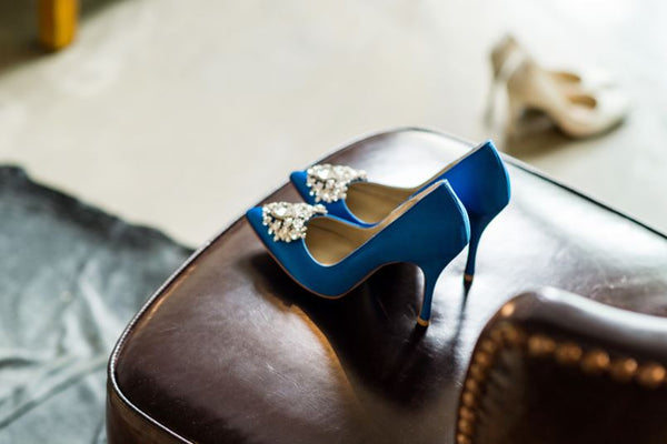 Jolie施華洛世奇奢華宴會絲綢鞋・RS180518(Blue)