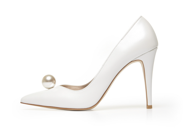 Melanie 優雅皮革珍珠宴會鞋・RS160319(Ivory)