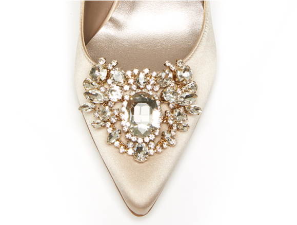 Jolie 施華洛世奇奢華宴會絲綢鞋・RS180518(Beige)
