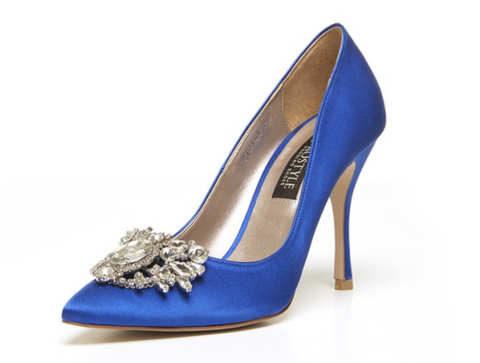 Jolie施華洛世奇奢華宴會絲綢鞋・RS180518(Blue)