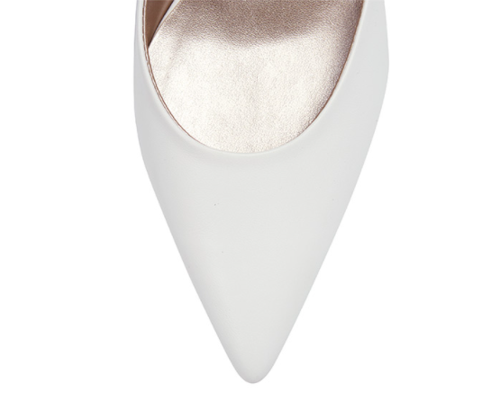 Crystal Ball水晶鑽跟皮革穆勒鞋・RS200802 (White mule)