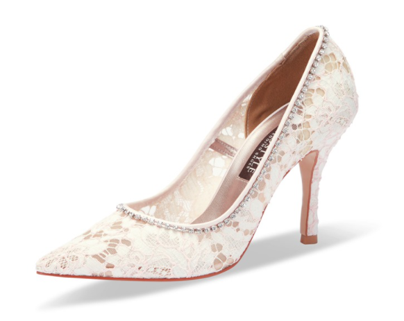 Giselle施華洛世奇蕾絲高跟鞋・RS200511 (Pink)